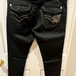 MEK Shiny Black Denim Cigarette Skinny Jean